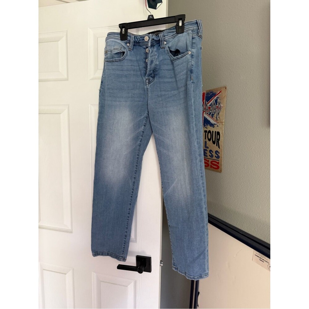 Liverpool Los Angeles Button Fly Crop Straight Jeans Light Wash Size 8 / 29